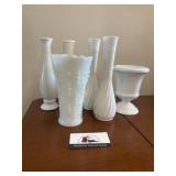 Milk glass vases