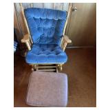 Glider with MCM leather ottoman