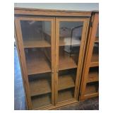 Wooden double door display/bookcase
