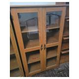 Wooden double door display/bookcase