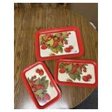 MCM metal strawberry serving trays