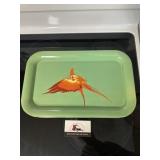 MCM metal Parrot serving trays