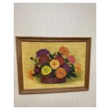 Hand painted floral scene
