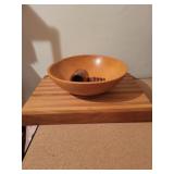 Wooden cutting board & bowl