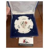 Stone plate with flower inlay