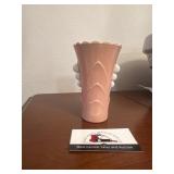 Fire King peach and white vase