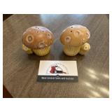 Vintage mushroom salt and pepper shakers