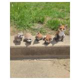 Fox & racoon small outdoor decor