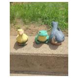 Bird, duck & frog small outdoor decor