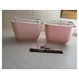 Light pink Pyrex refrigerator dishes