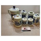Ceramic blue floral dishes