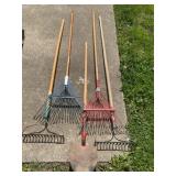 Metal Rakes and Shovel