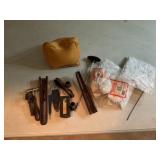Shooting bag, gun parts, cleaner