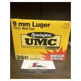 Remington UMC QTY 250.  9 MM Luger