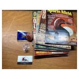 Vintage magazines, pins and top