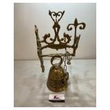 Brass swiss wall doorbell bell