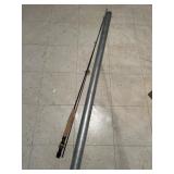 Vintage Fishing pole and metal case