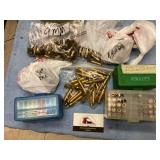 Brass casings, 7mm, 9mm, 6 mm, various