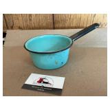 Teal enamel pan