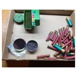 Misc ammo, brass casings, pellets