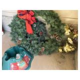 Wreaths and tree stand