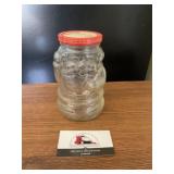 Vintage glass Kraft santa jar