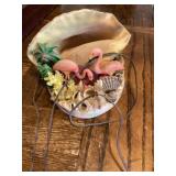 Vintage sea shell flamingo tv light/ no plug