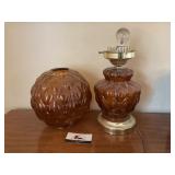 MCM Amber Glass Table Lamp