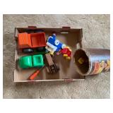 Trucks, blocks and vintage toys
