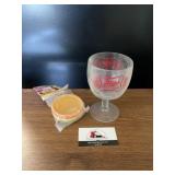 Vintage western coaster and Miller beer glass