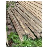 Pile of landscaping timbers