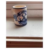 Hand painted Deft blue mug