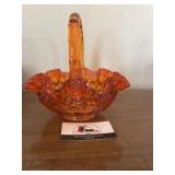 Orange thumbprint Fenton Basket