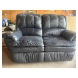 Navy Blue Reclining Love Seat