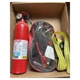 Jumper Cables, Straps and Fire Extinguisher