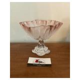 Mikasa Pink Frosted Tulip Footed Bowl