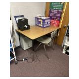 Adjustable table 30 x 48' chair contents not