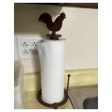 Metal chicken paper towel holder