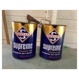 Cardboard Skelly oil cans