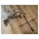 Metal airplane weather vane garden stake
