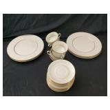 Six place setting China plates, cups and saucers