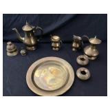 Assorted copper and copper plated items