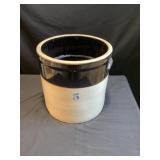 Vintage 5 gallon stoneware pickling croc with