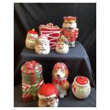 Large lot of various Christmas cookie jars some