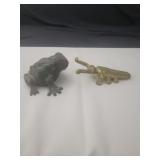 Cast iron frog and metal bug boot jack