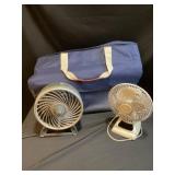 Large insulated tote two small fans