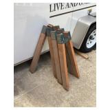 Wooden folding saw horses