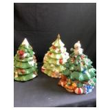 Assorted Christmas tree cookie jars