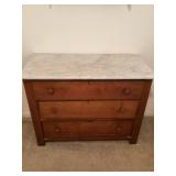 Dresser with marble top 39 inches long 19 inches