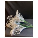 Silver and white beaded decor